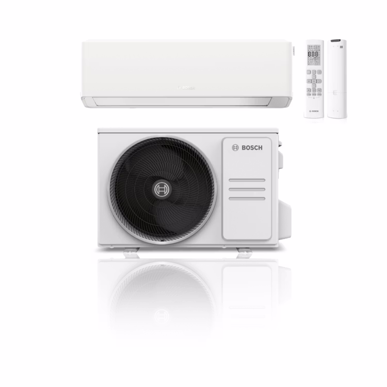 Bosch Climate 7100i 35 HE luftvärmepump installerad av ESMA Solutions i Västerås – energieffektiv värme och kyla för nordiskt klimat.