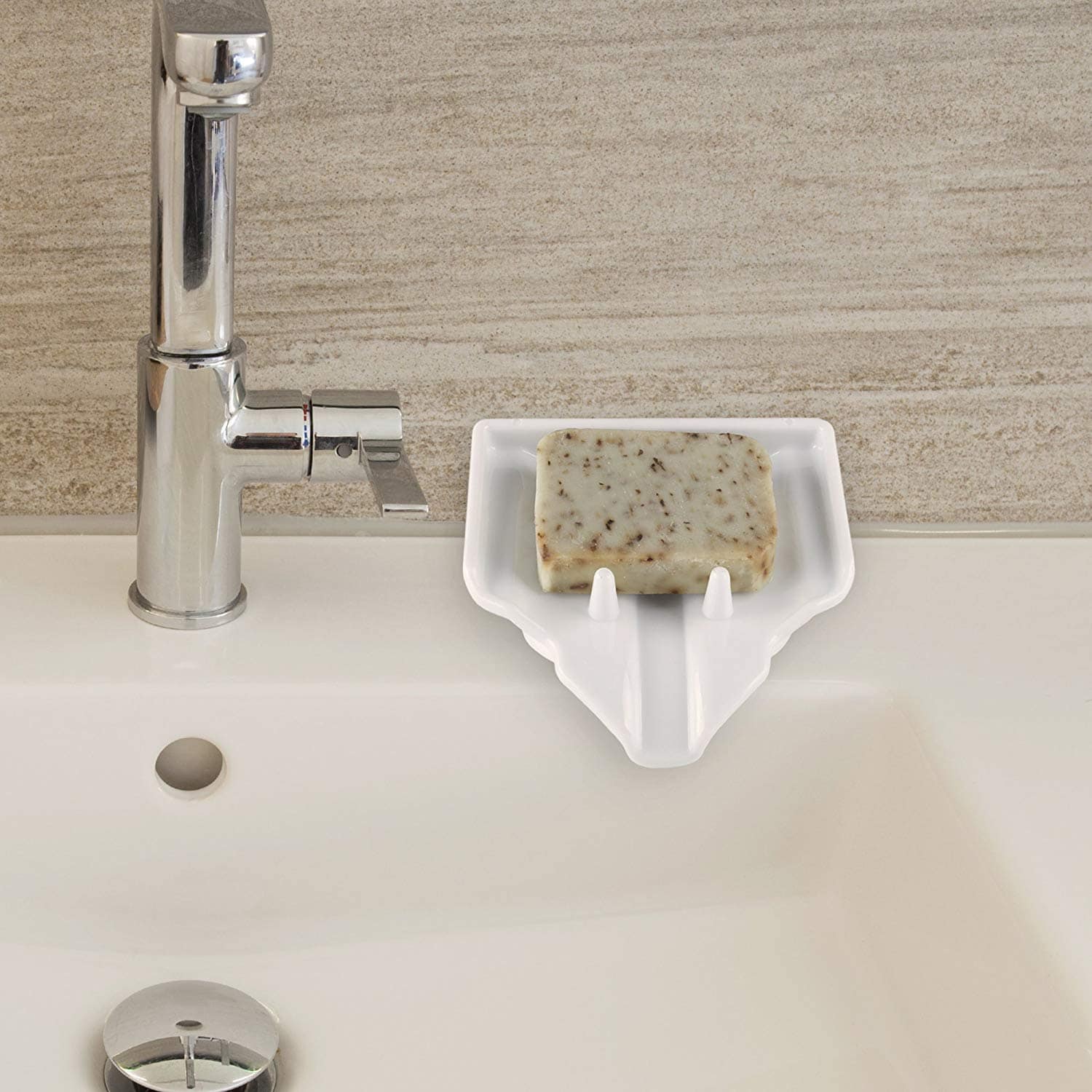 Idea Works Waterfall Soap Saver with a bar of soap in it