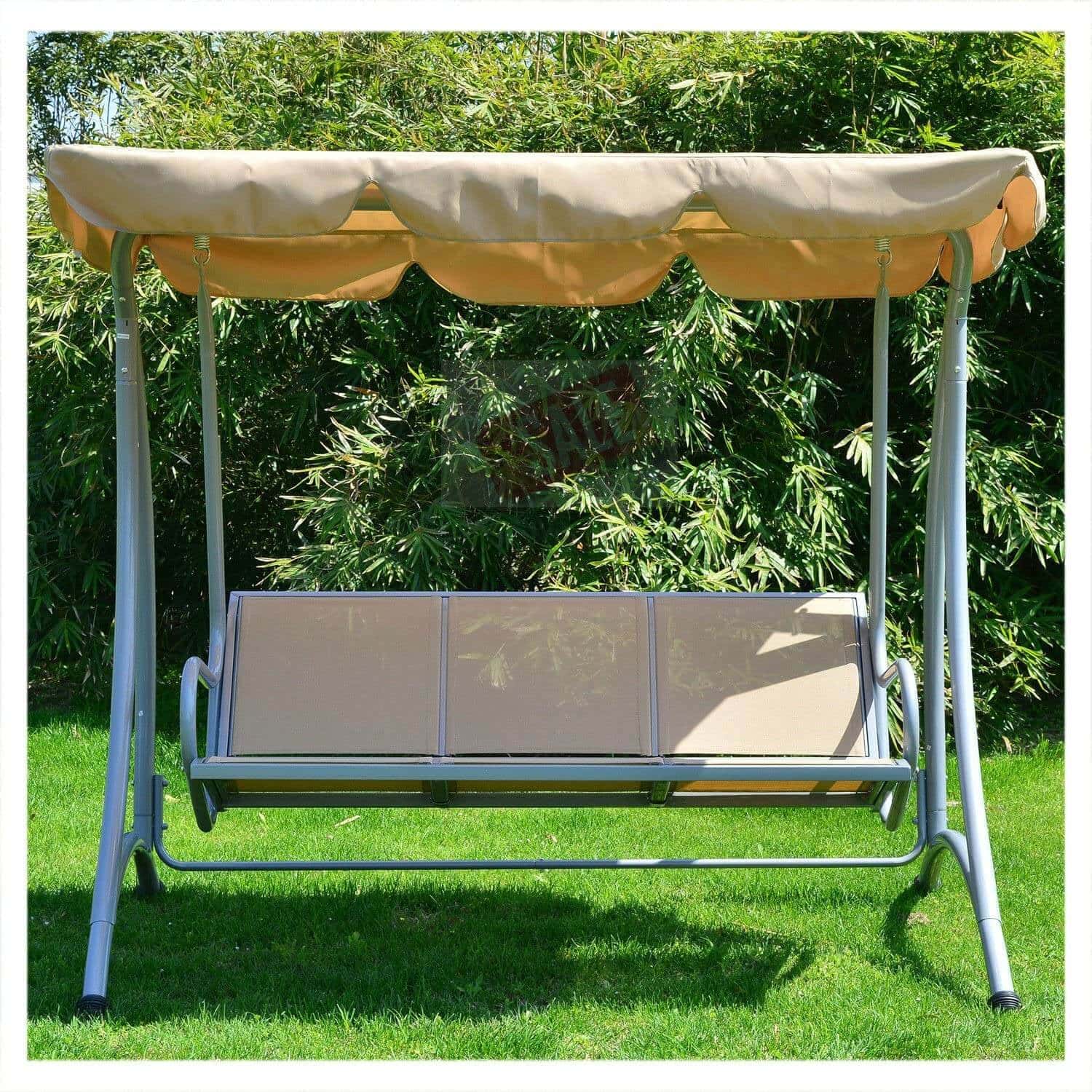 GIANTEX 3 PERSON PATIO ROMANTIC SWING LOVESEAT WITH CANOPY