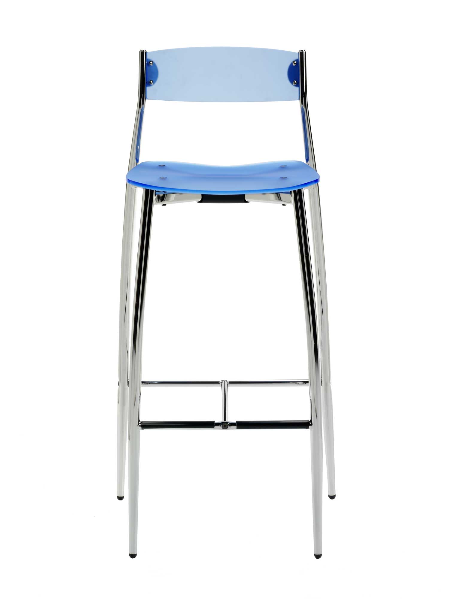 baba sgabello in metacrilato blu per altek italia design