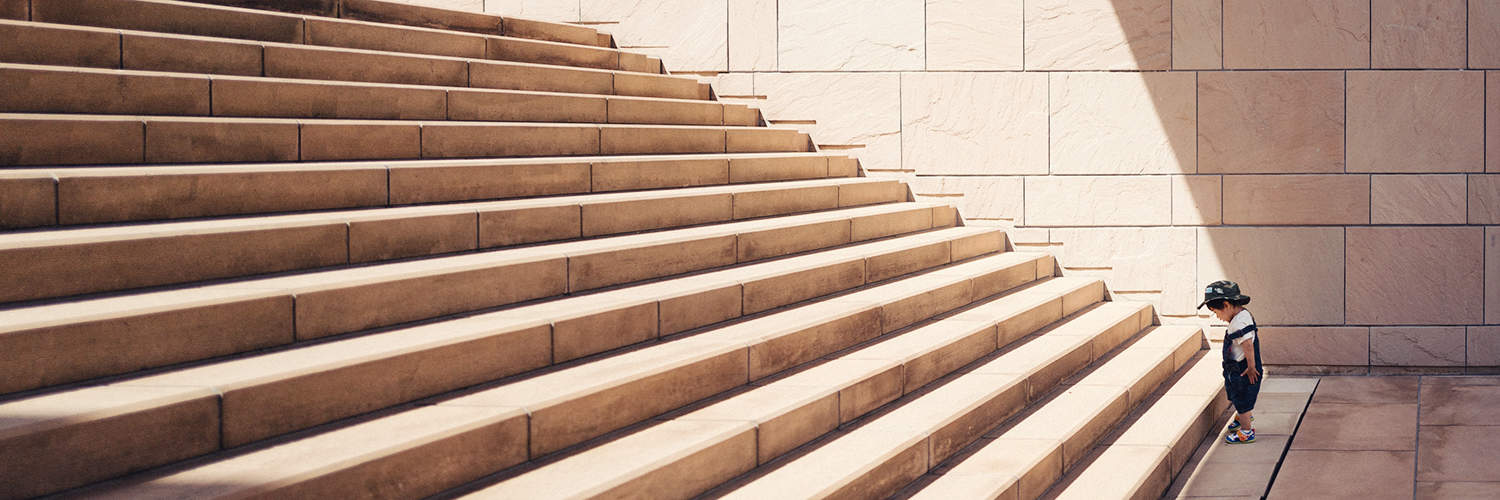 Stairs are challenge for little ones