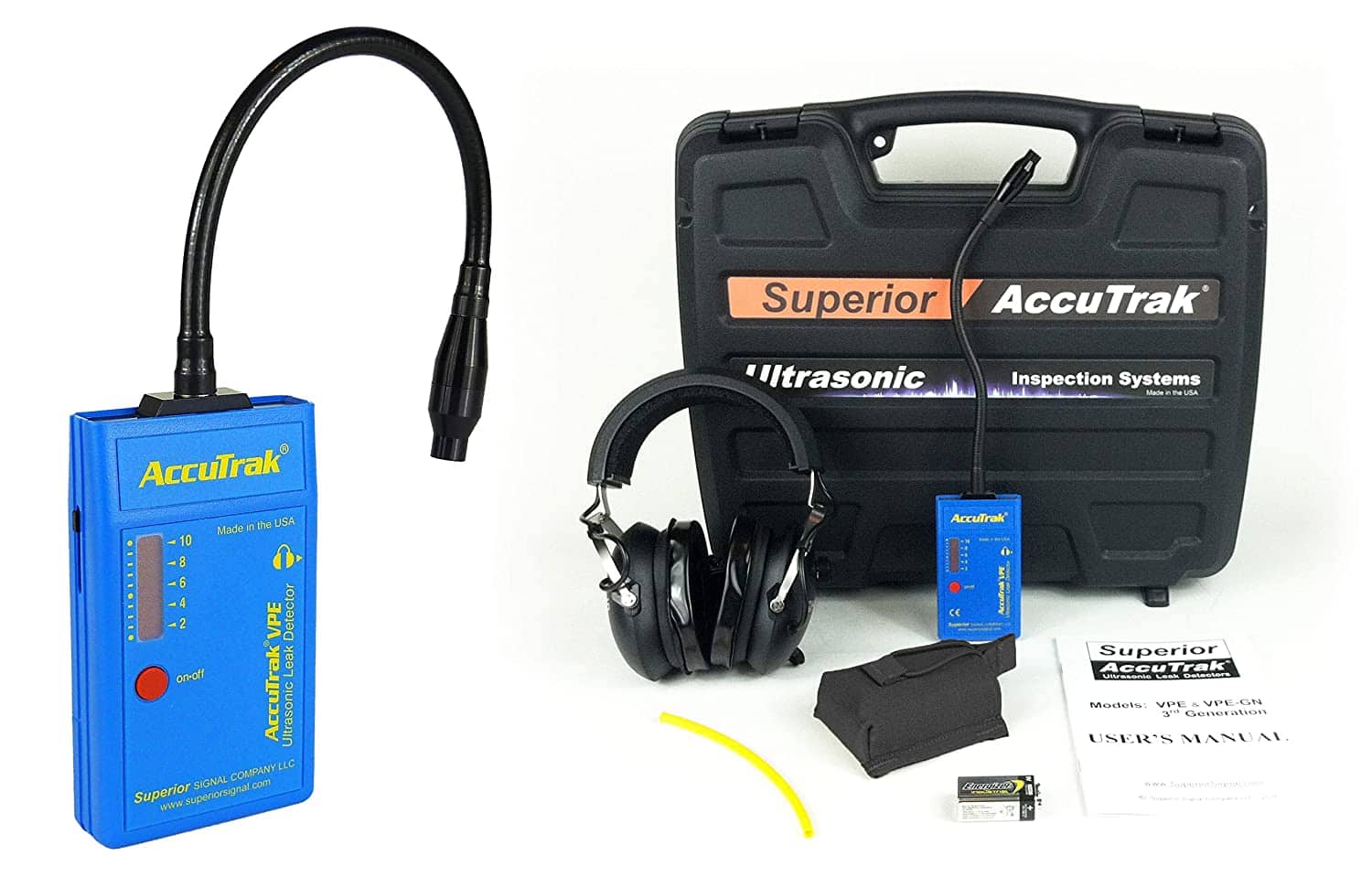 Superior AccuTrak VPE-GN PRO Gooseneck Ultrasonic Leak Detector professional Kit