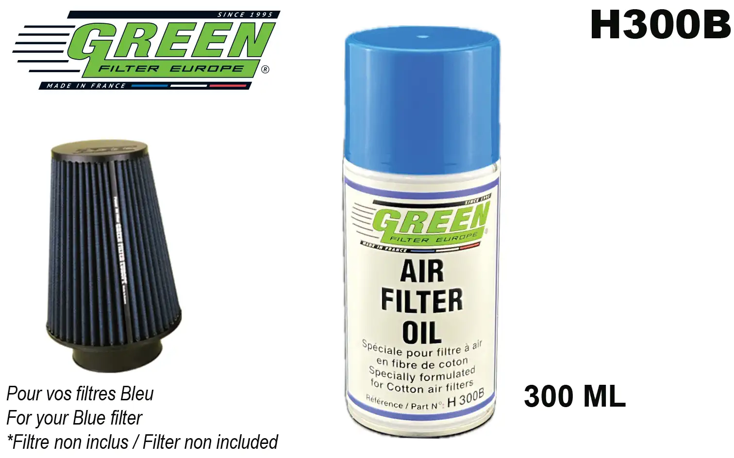 Blue impregnation oil for high performance cotton air filters