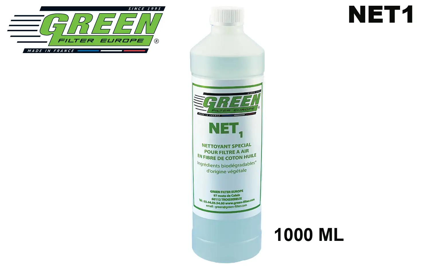 Nettoyant 1 litre pour filtre à air haute performance en coton
