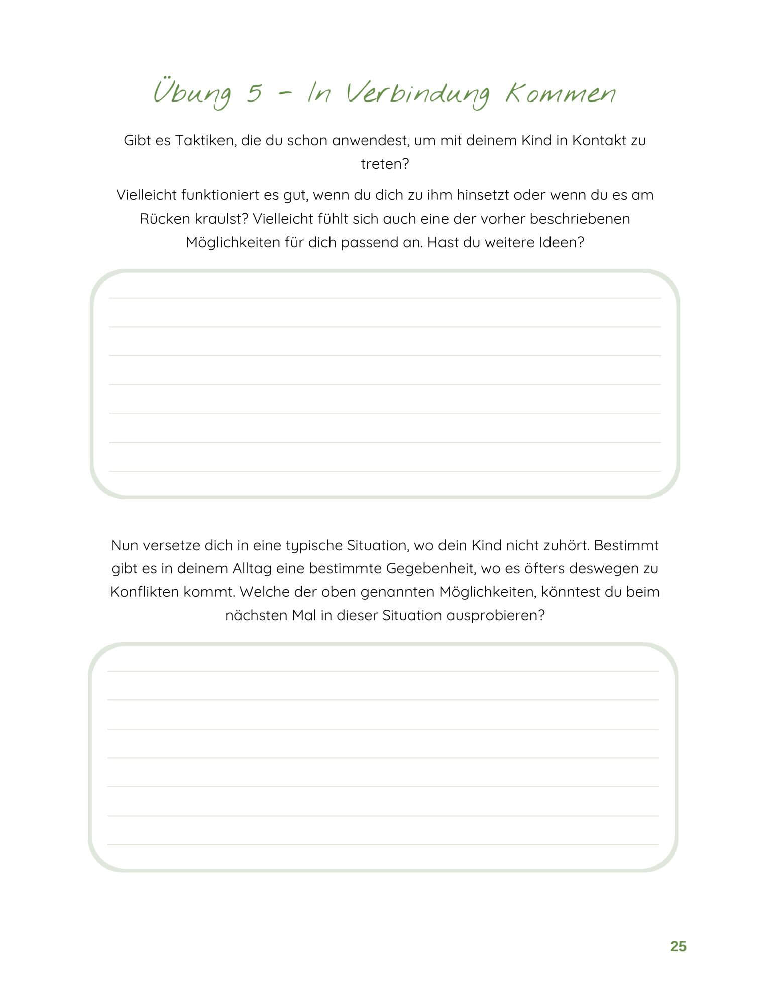 Übungen aus dem Workbook gfk mit Kindern