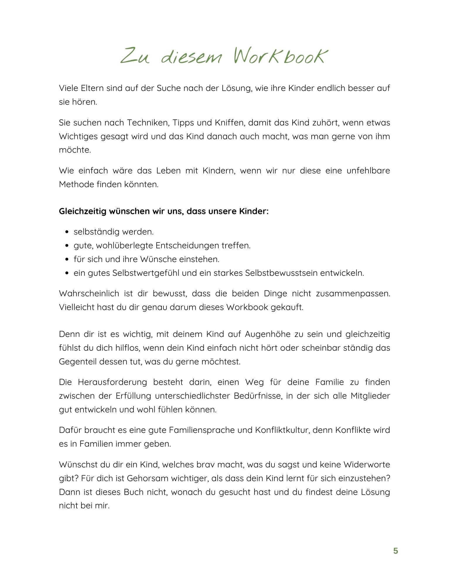Blick ins Buch über gewaltfreie Kommunikation mit Kindern