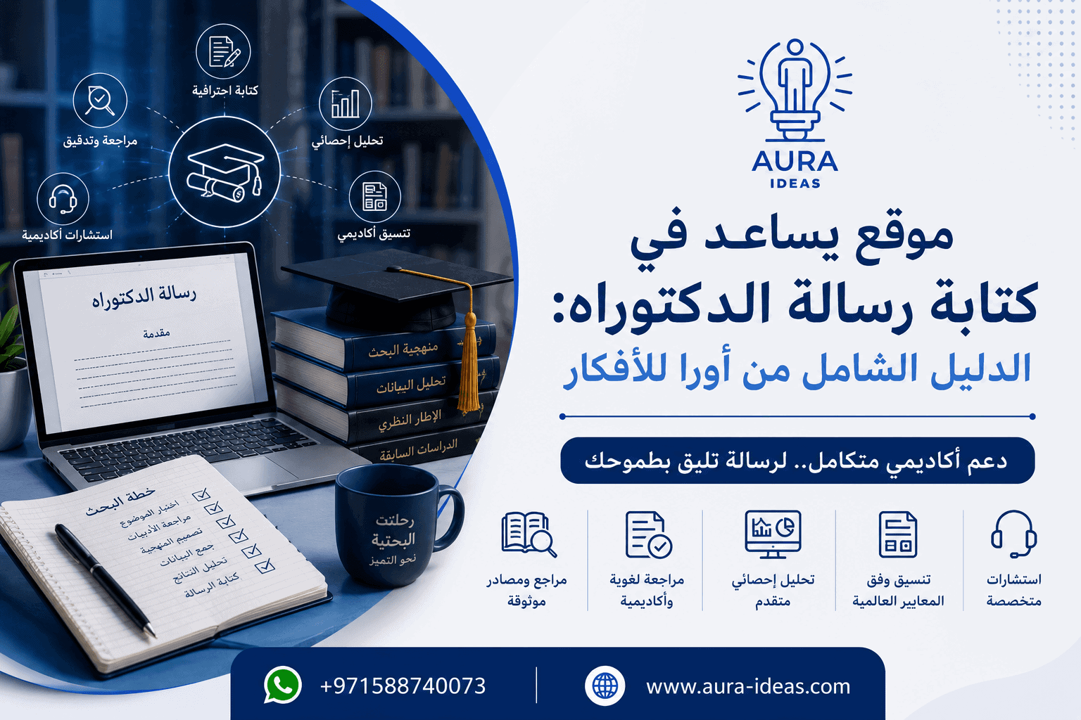 موقع يساعد في كتابة رسالة الدكتوراه: الدليل الشامل من أورا للأفكار