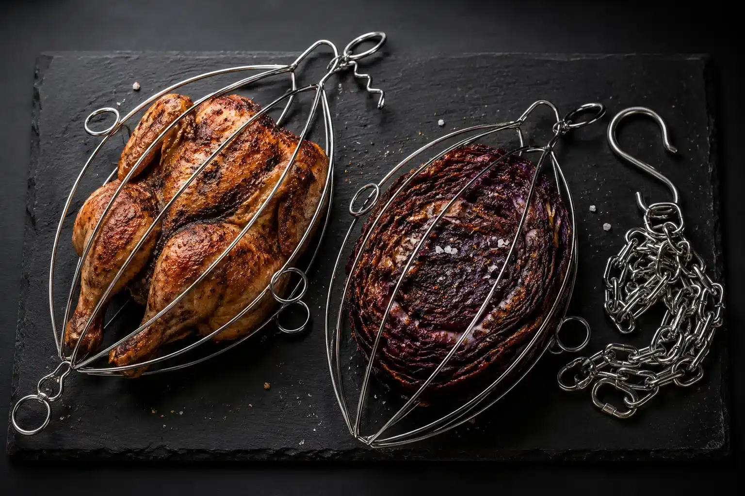 Unsere neuen Grillkäfige die schonend garen, rösten und tolles zaubern. Vom Hühnchen bis zum Grill Kohl