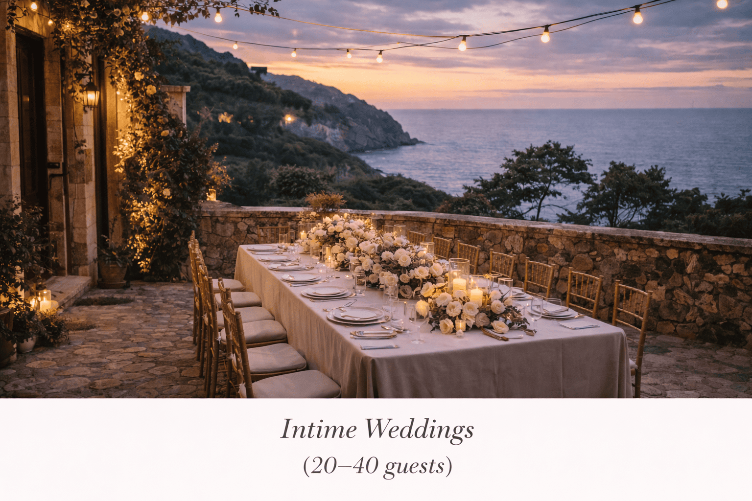 Intimate wedding dinner Mallorca small group