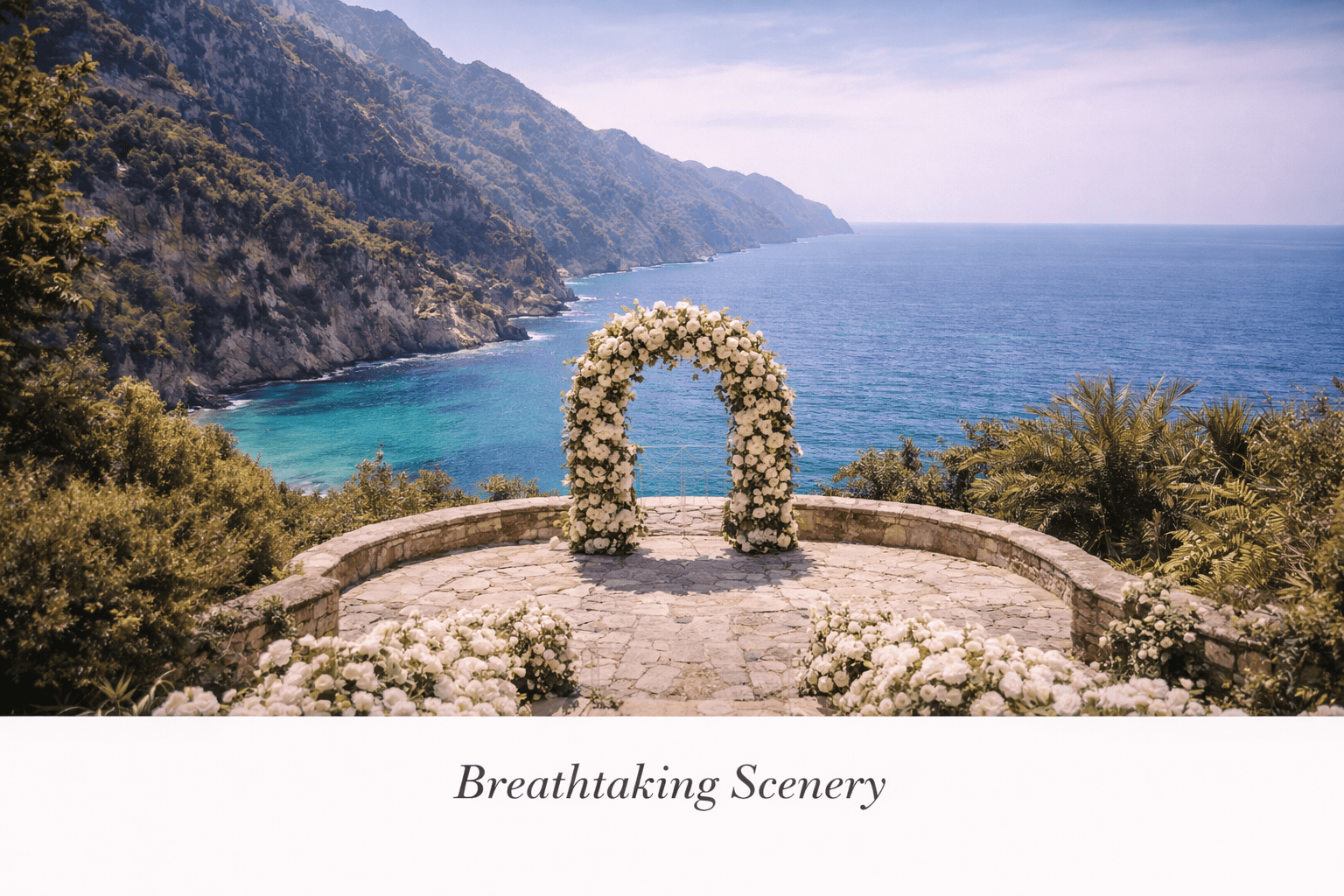 Wedding ceremony arch with sea view Mallorca