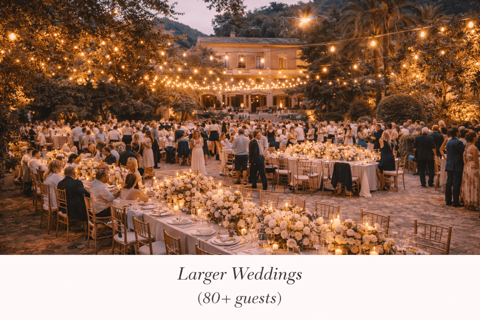 Large wedding dinner Mallorca with many guests