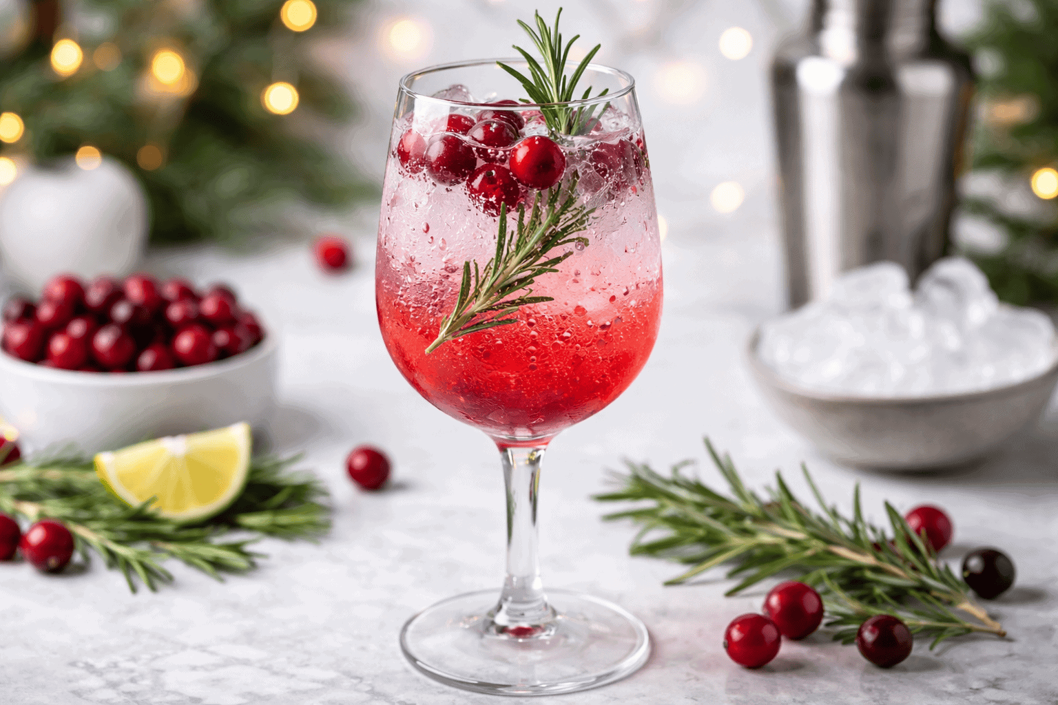 Cranberry Rosemary Vodka Spritz