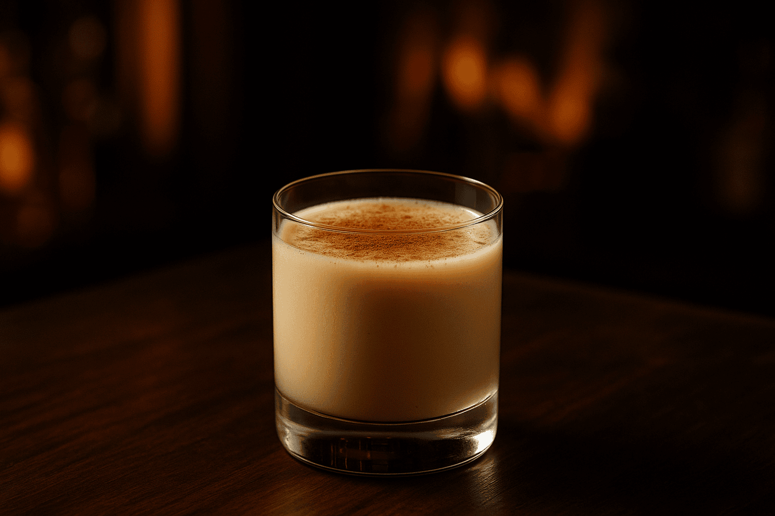 Chai White Russian with cinnamon dust, cozy winter vodka drink