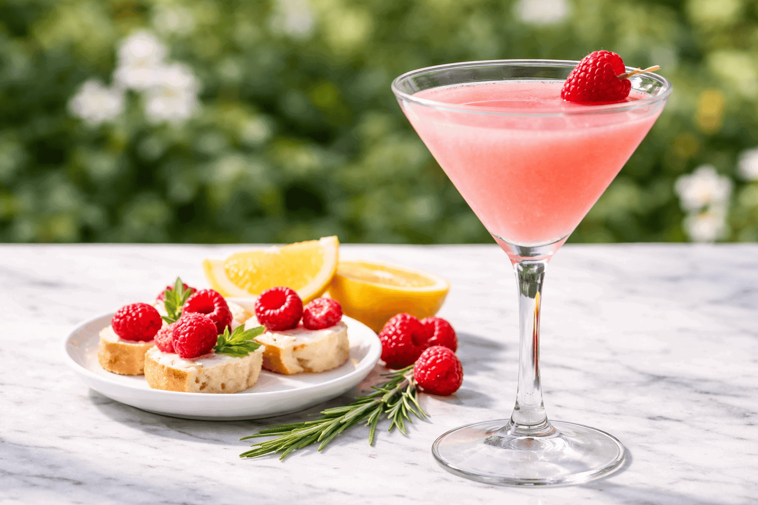 Raspberry lemonade martini