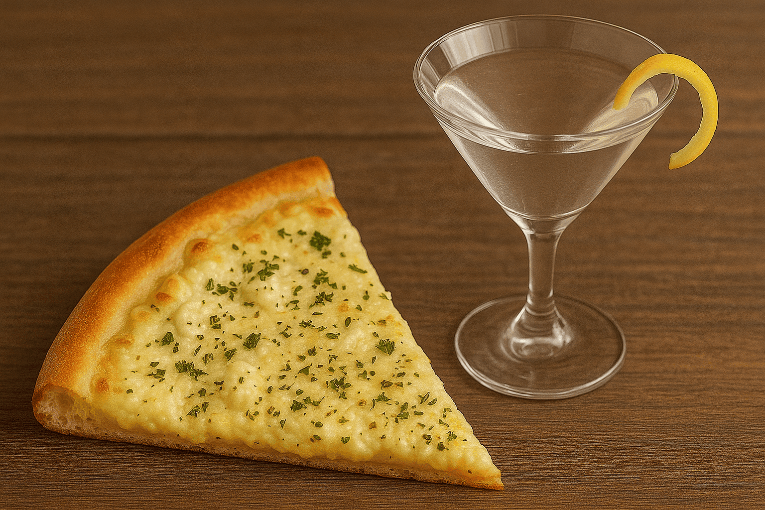 White Pizza + Vodka Martini