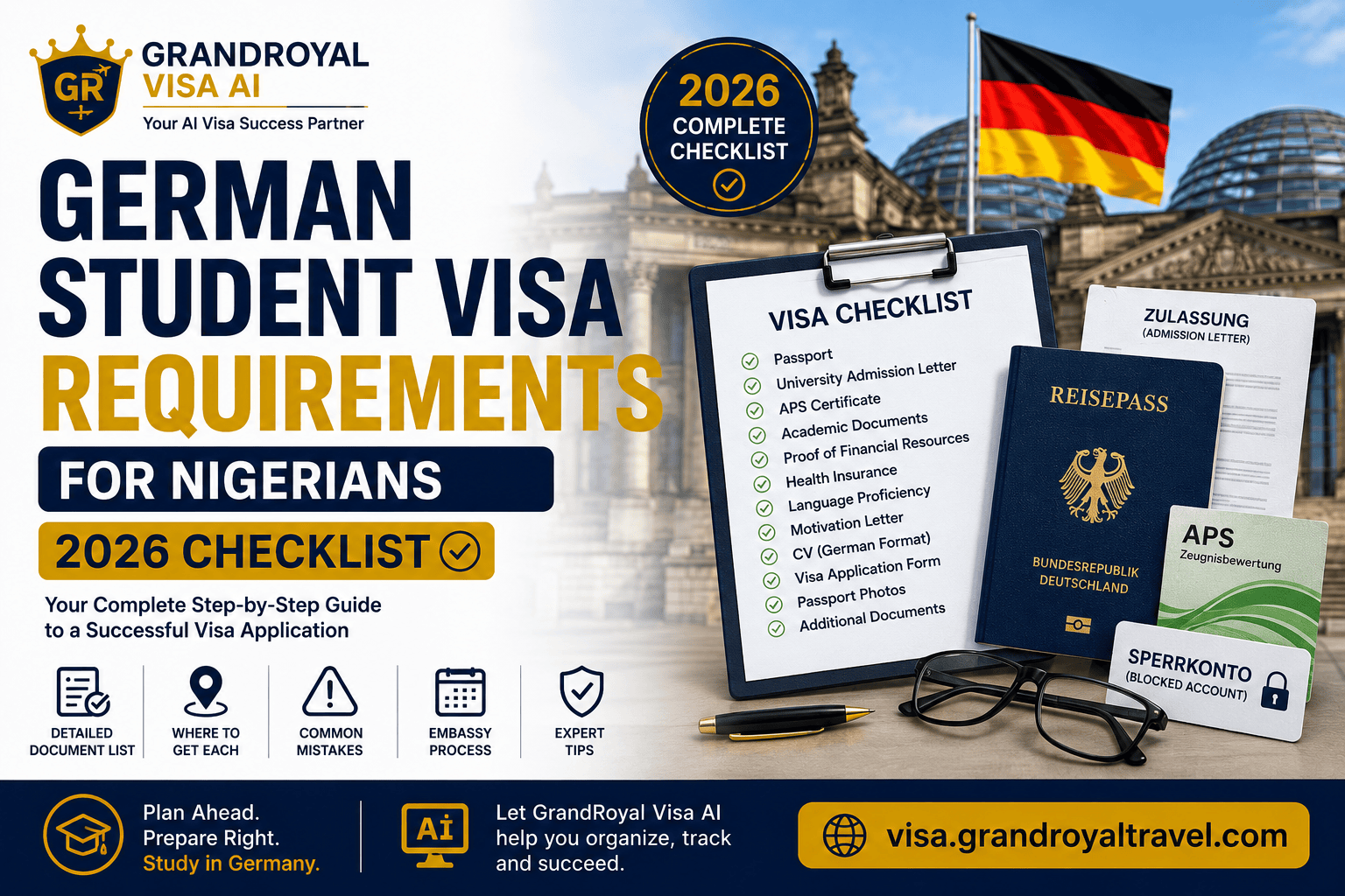 German student visa requirements Nigeria 2026 complete document checklist