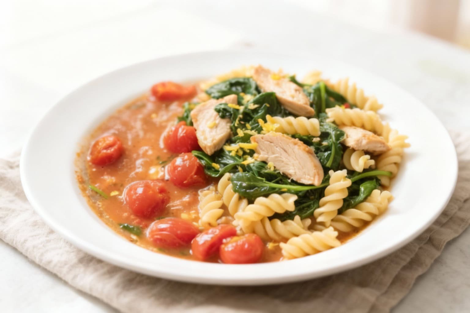 healthy pasta with chicken