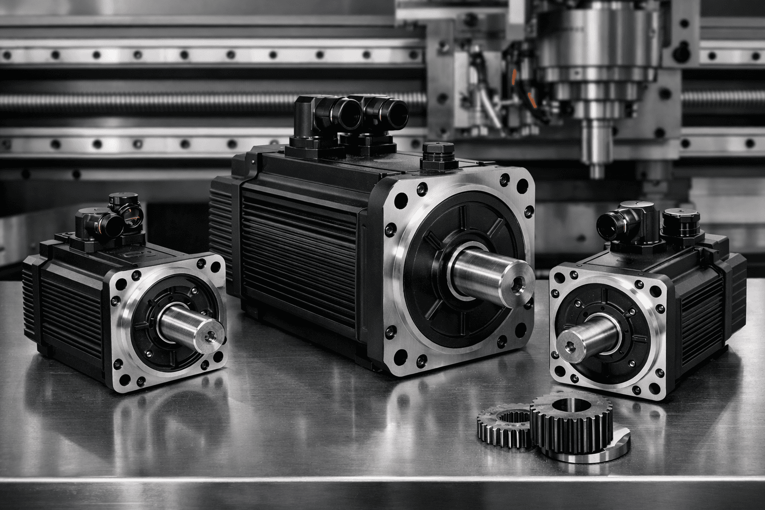 High torque servo motors used in CNC machines.