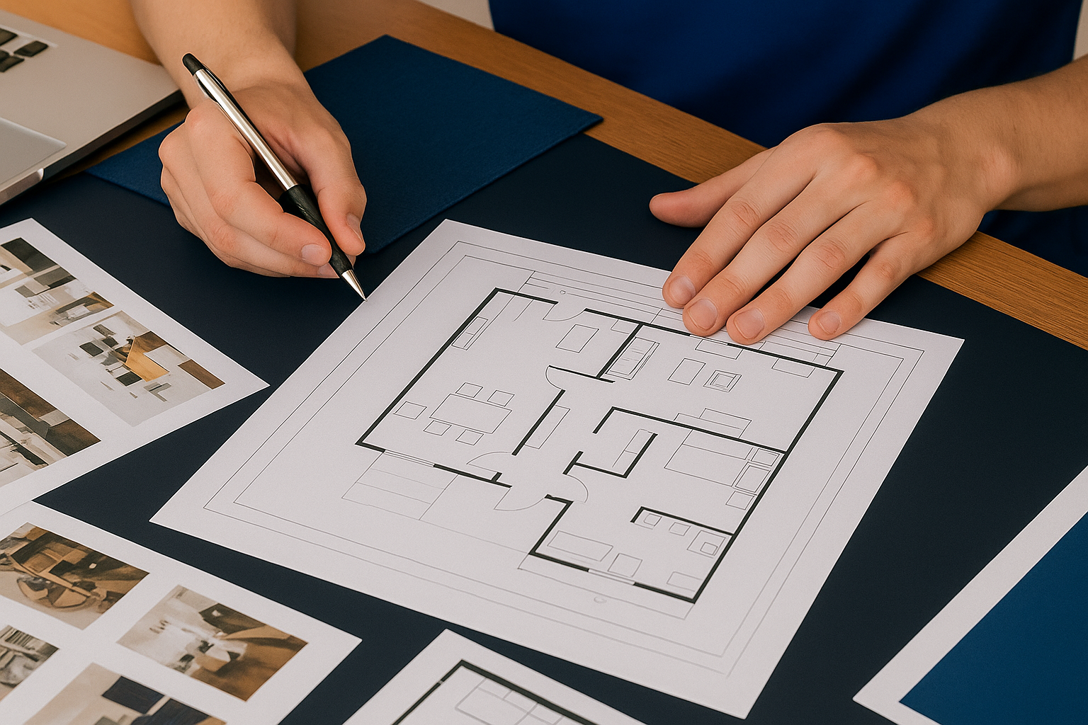 Contractor preparing basement floor plan and detailed cost estimate for renovation project — professional design consultation by MyAurora in GTA Ontario.