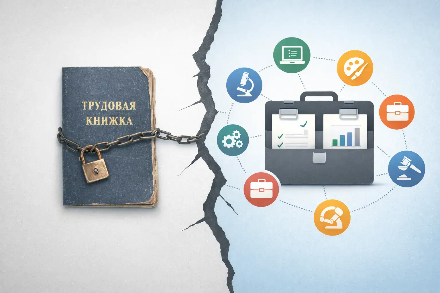 Прощание с «трудовой книжкой»: ИИ изображение