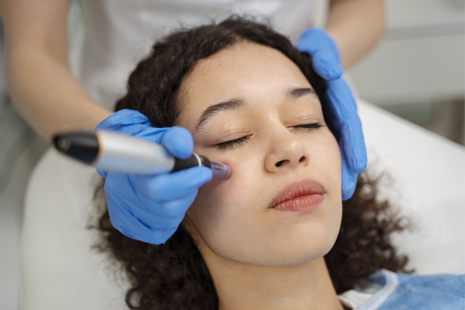 Qualified professional performing PRP treatment for facial rejuvenation