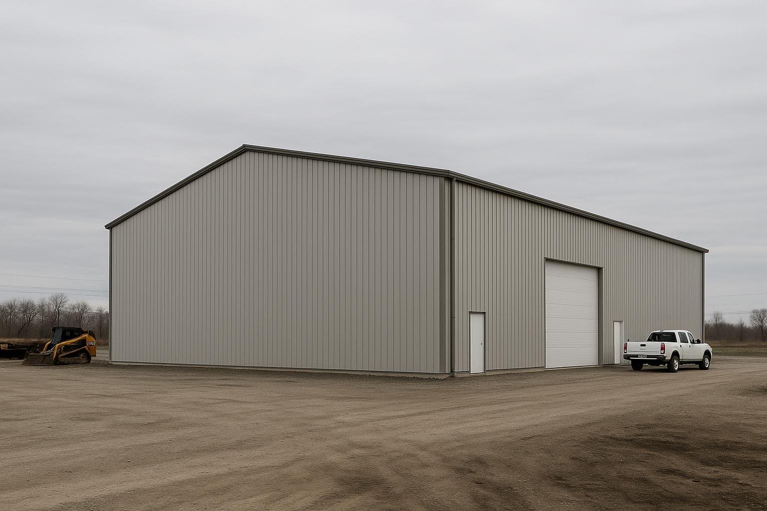 Pre-engineered metal building exterior in Windsor Ontario industrial area