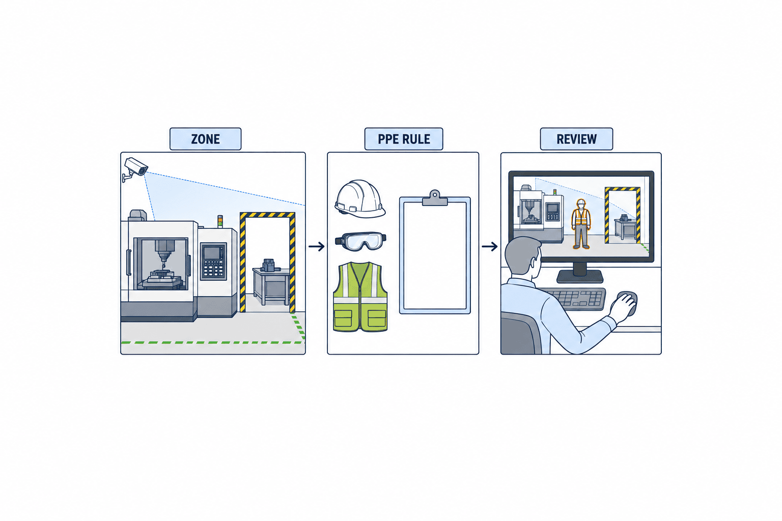 Camera AI kiểm tra PPE trong nhà máy: quy tắc, cảnh báo sai và nghiệm thu - figure 2