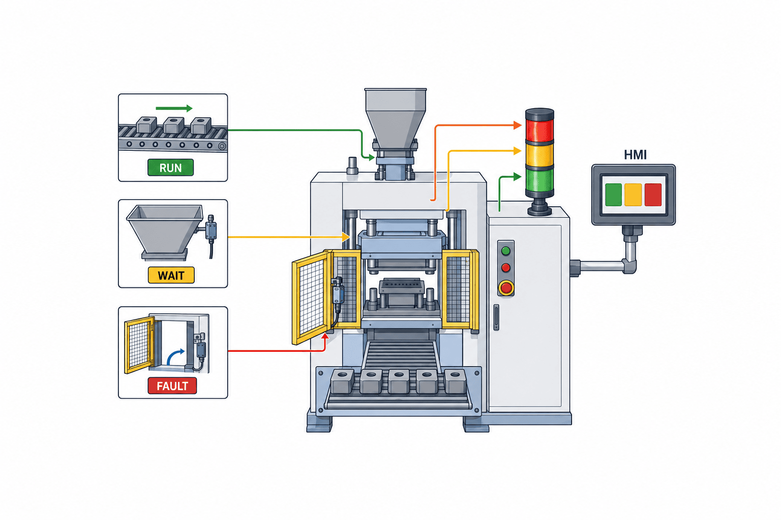 Lựa chọn đèn tháp tín hiệu trong nhà máy｜Ý nghĩa màu sắc・Kết nối PLC・RFP và FAT/SAT - figure 1
