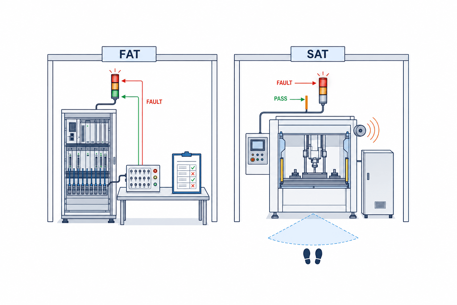 Lựa chọn đèn tháp tín hiệu trong nhà máy｜Ý nghĩa màu sắc・Kết nối PLC・RFP và FAT/SAT - figure 3
