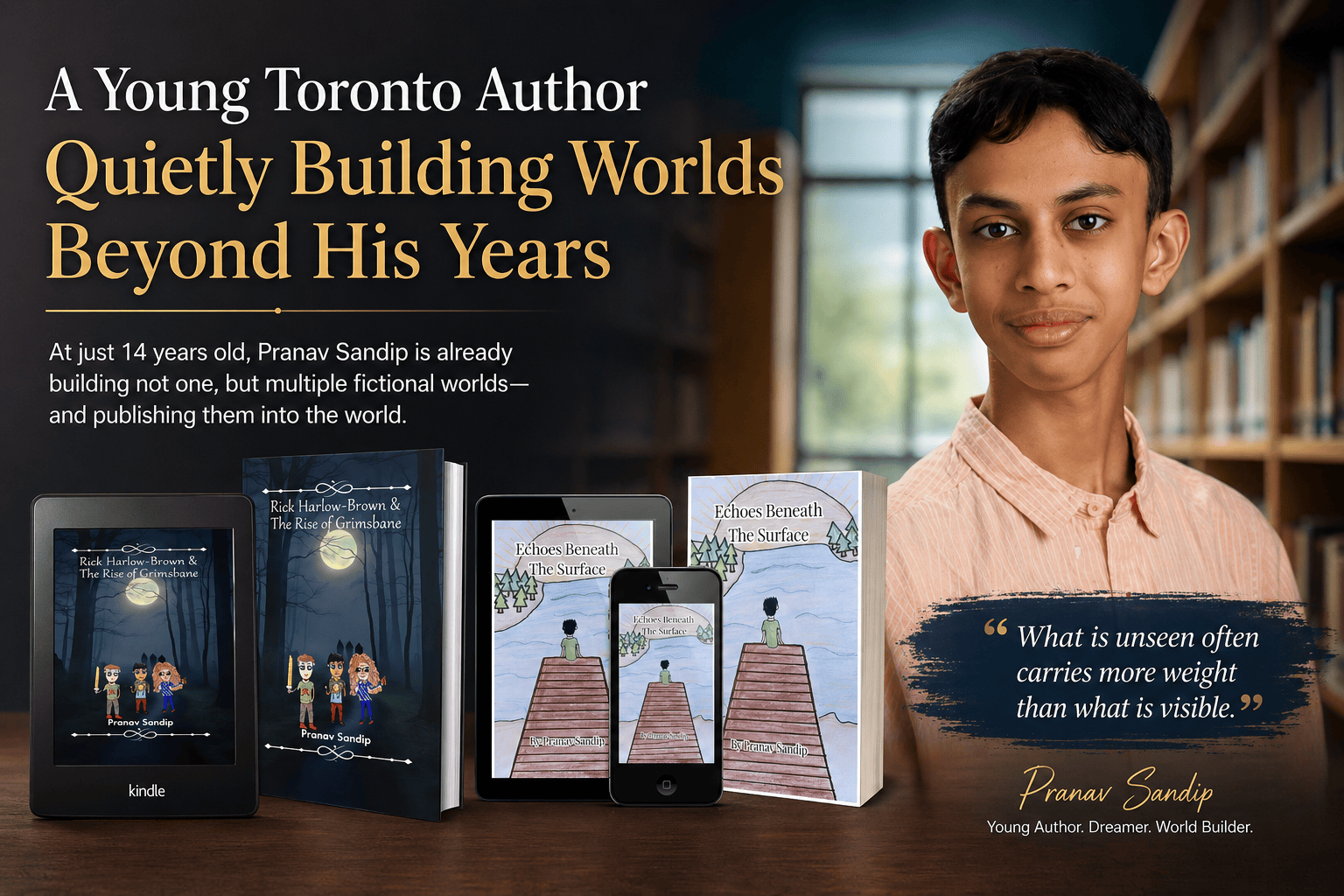 A Young Toronto Author Quietly Building Worlds Beyond His Years
