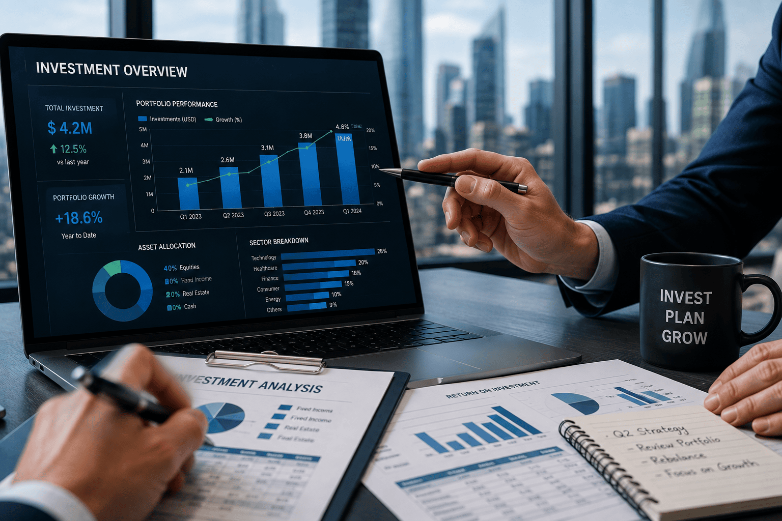 Global Talent Visa Data Scientists 1 Global Talent Visa data scientists reviewing a model performance dashboard in London