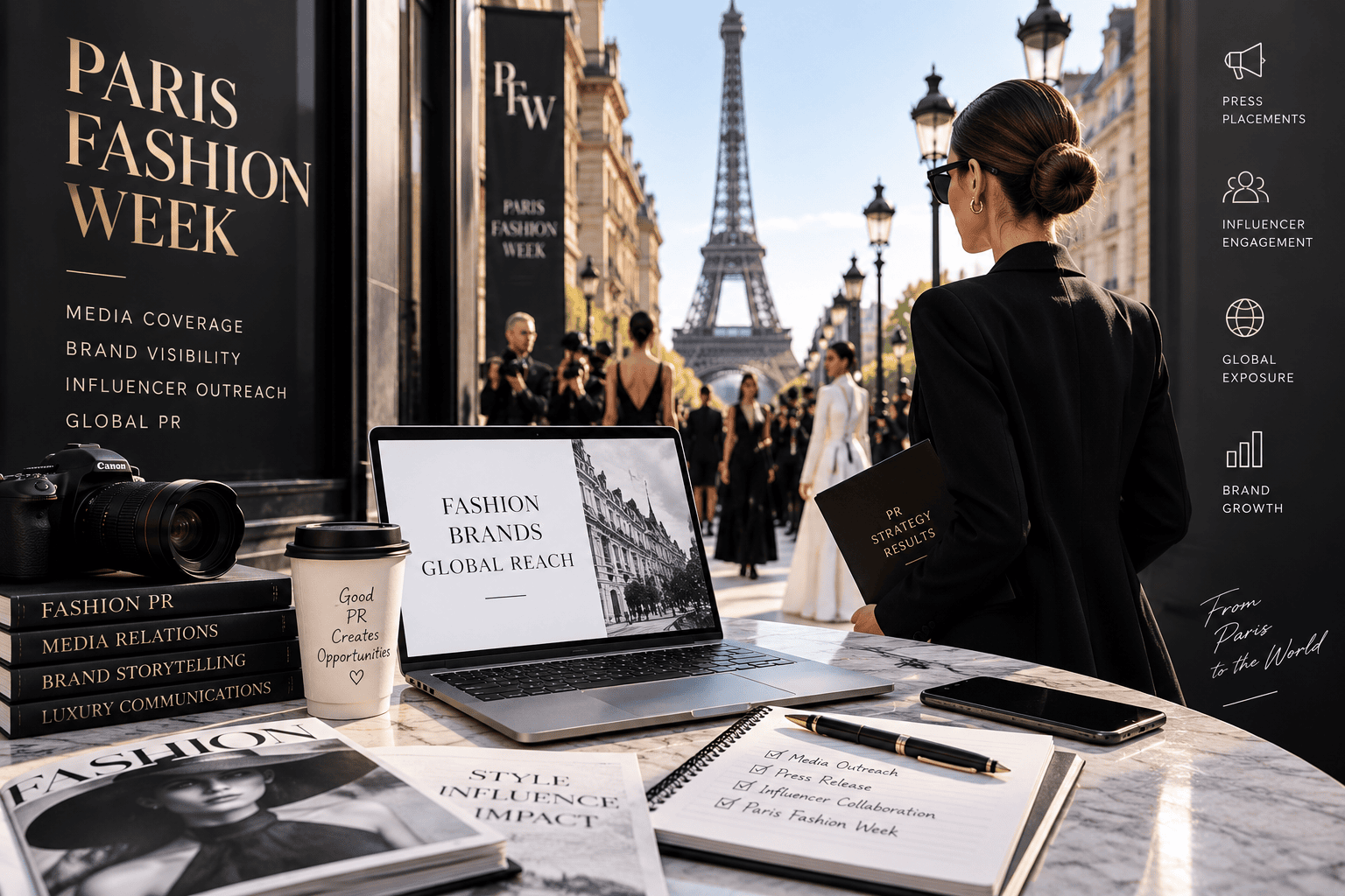 Paris Fashion Week PR planning with media coverage, brand visibility, influencer outreach and global exposure