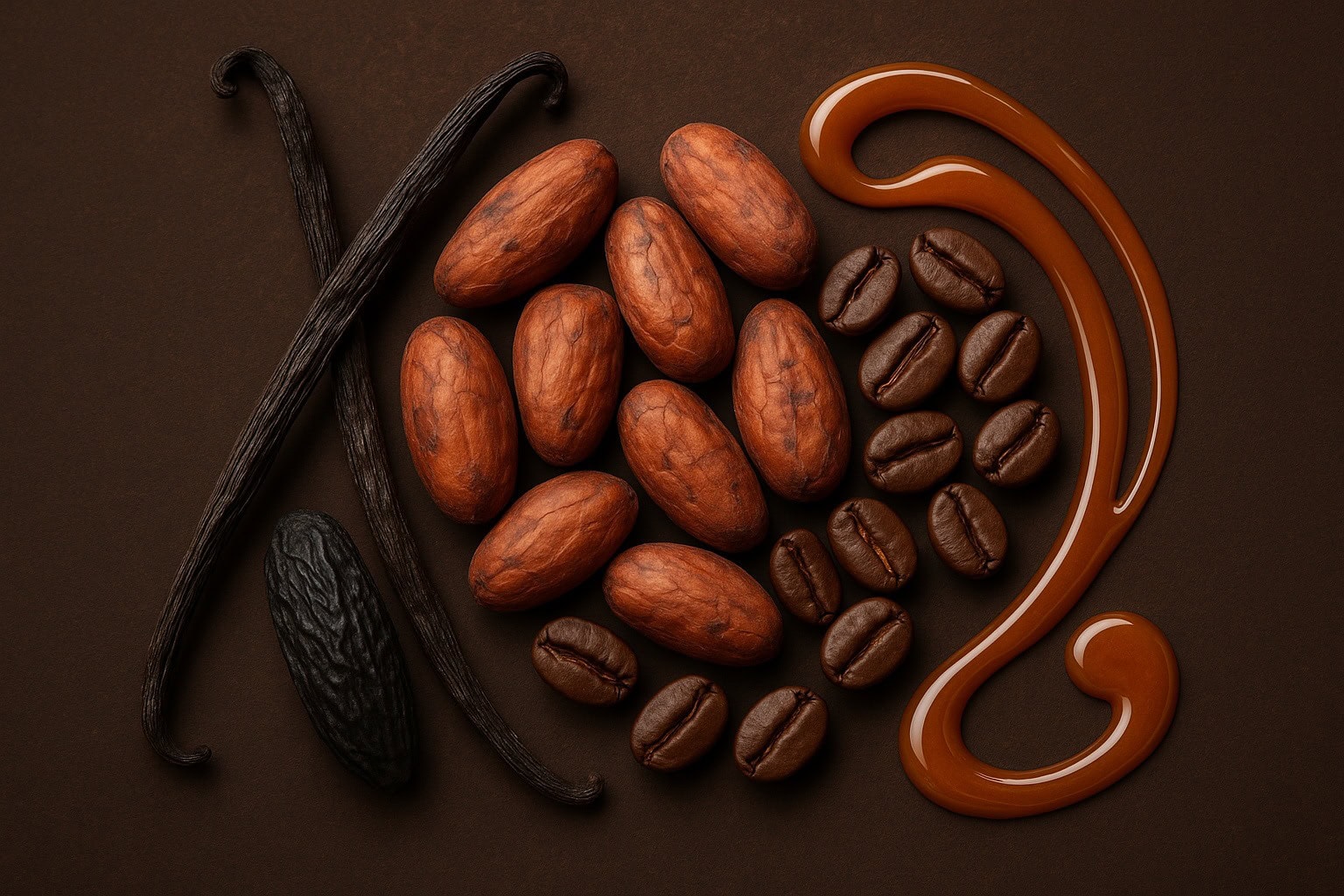 cacao with vanilla and caramel