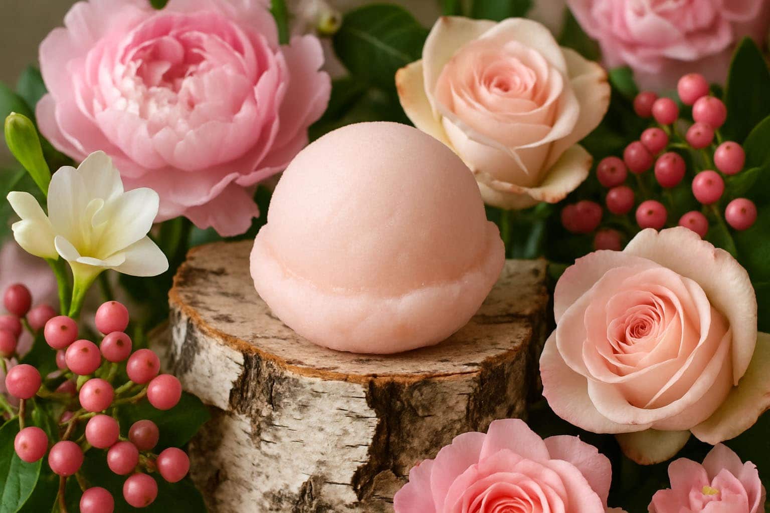 lychee sorbet between florals and fruits