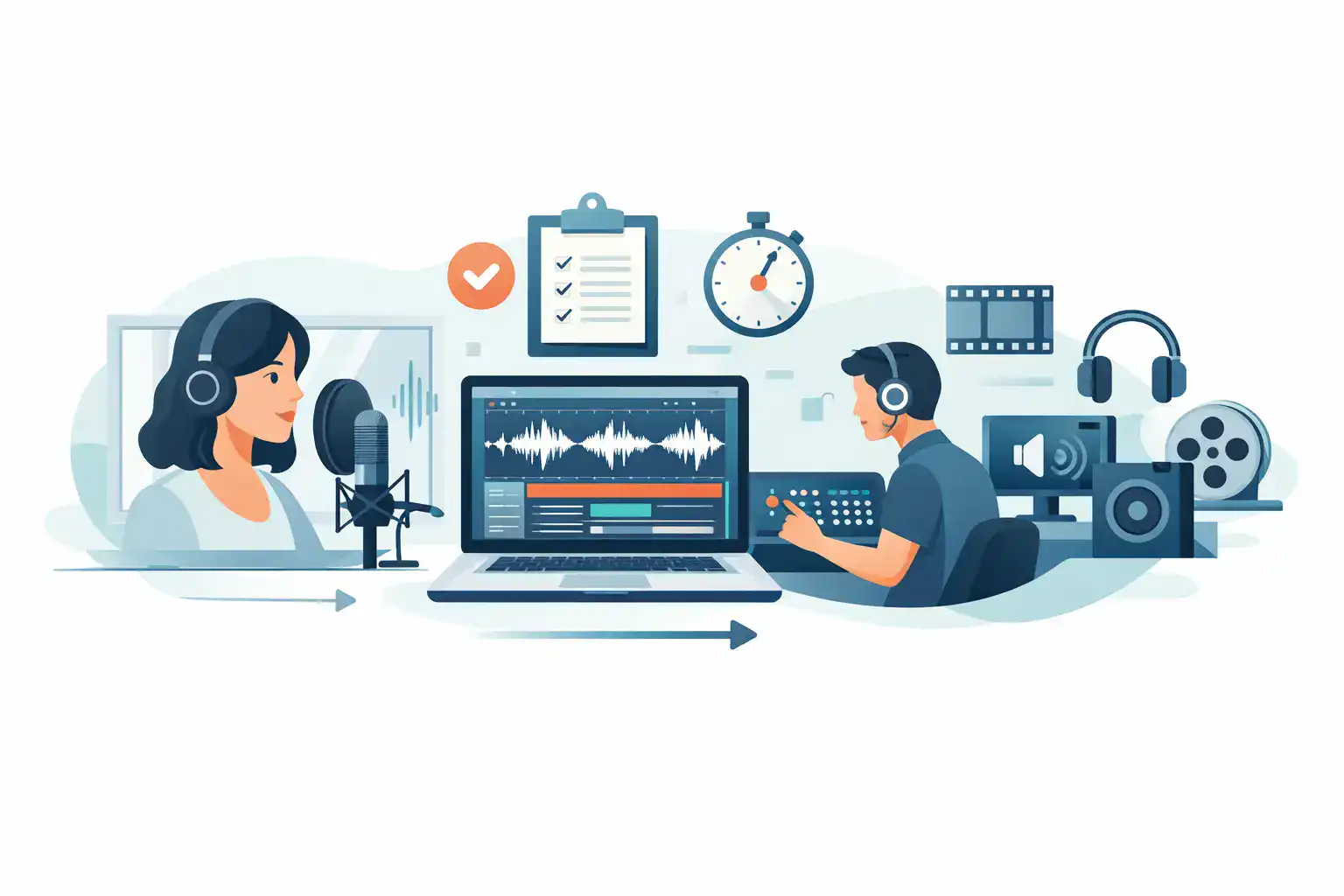 Ablauf einer Voice-over-Produktion erklärt