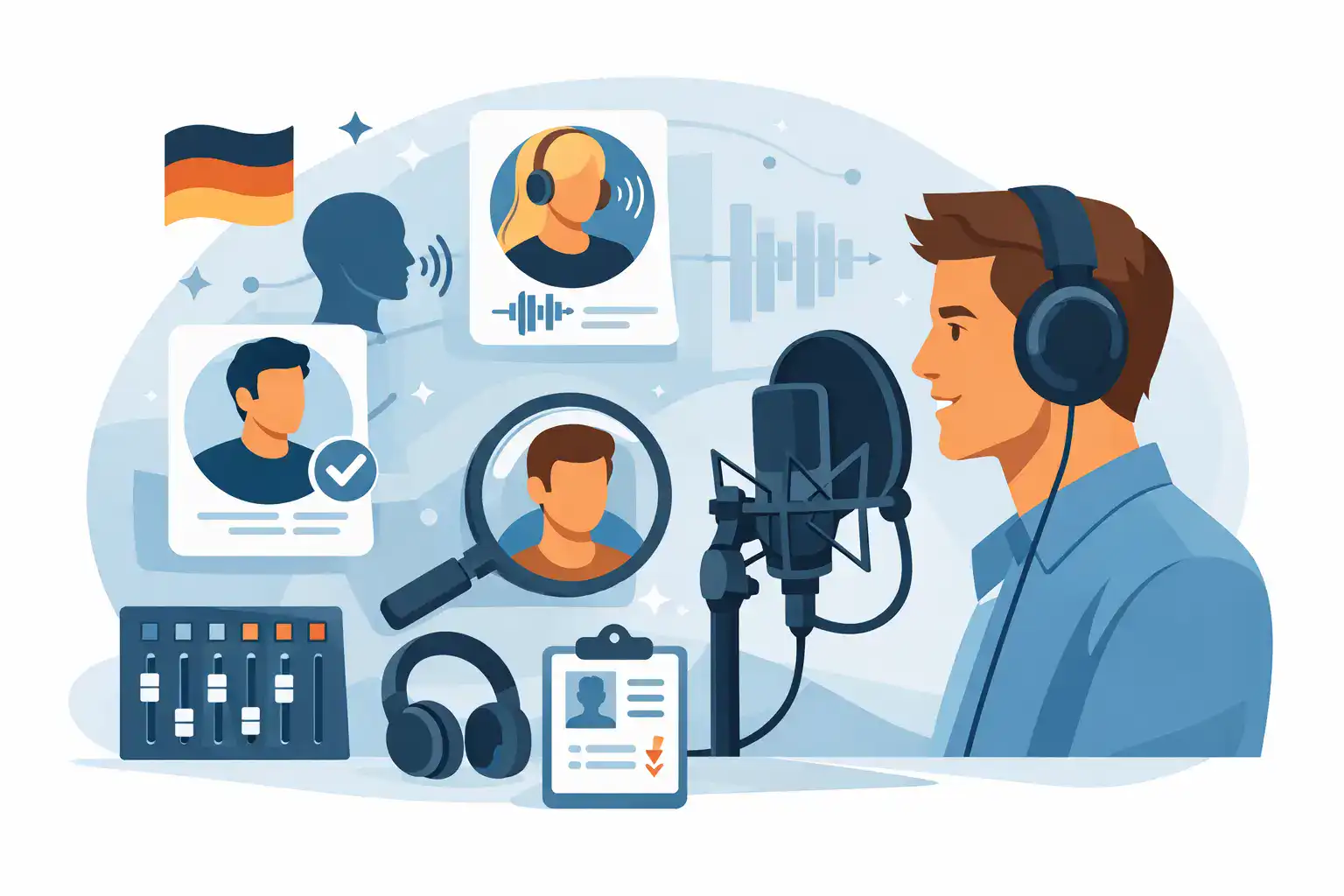 Werbesprecher Deutsch richtig auswählen