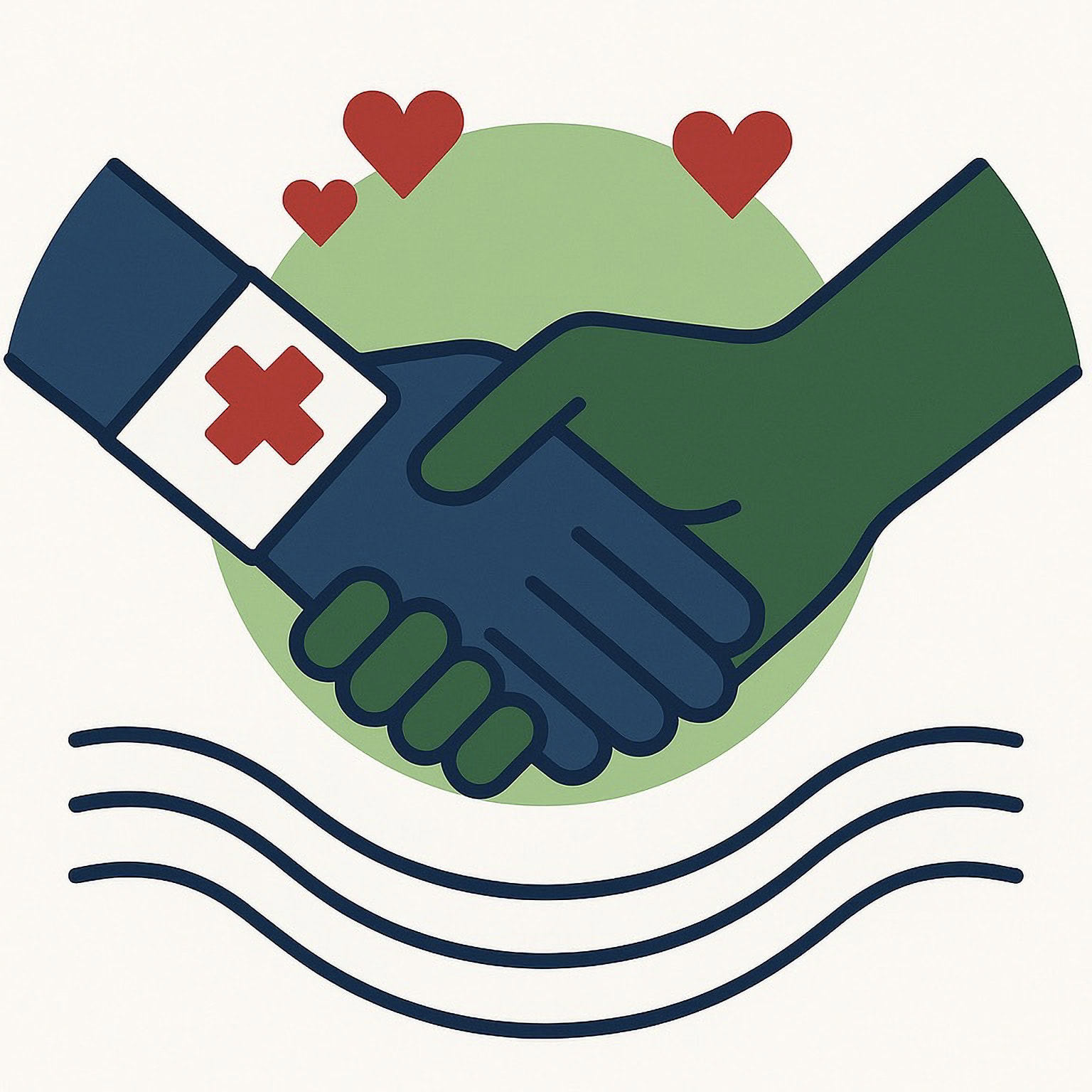 ICON showing provider and patient collaboration with two shaking hands