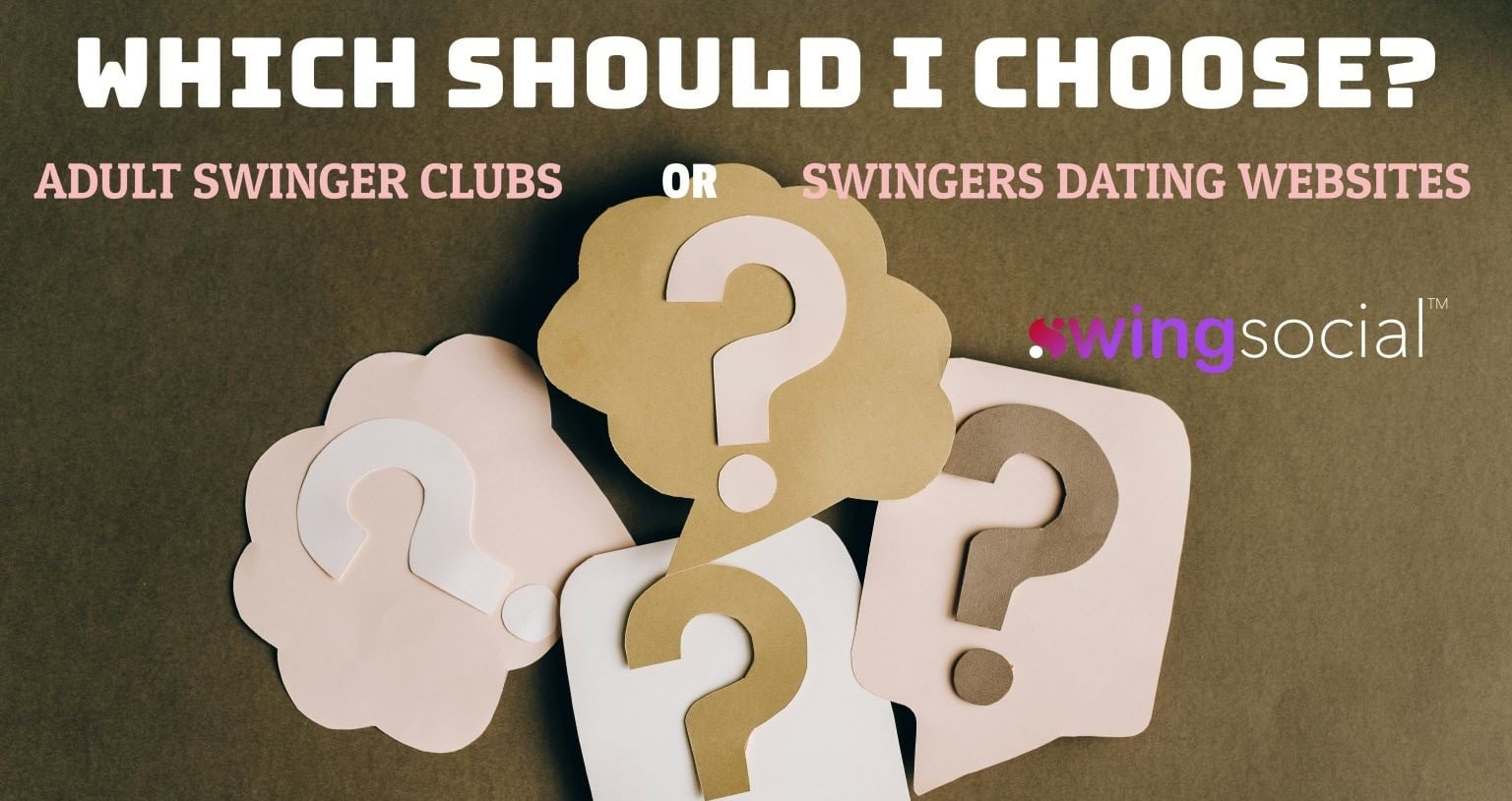 Four question mark graphics in different shapes and colors on a neutral background.