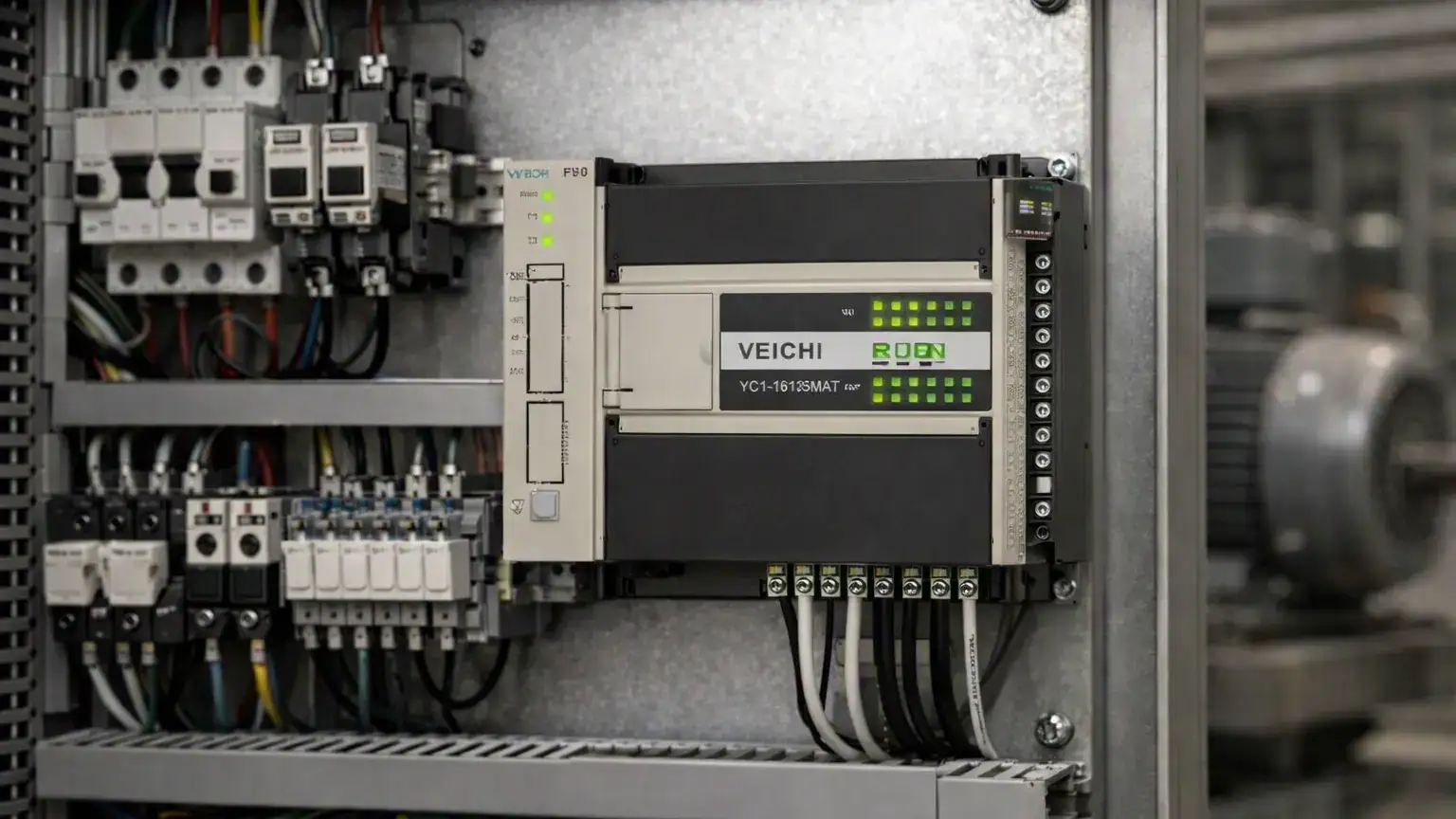 VFD in an industrial control panel during acceleration fault troubleshooting