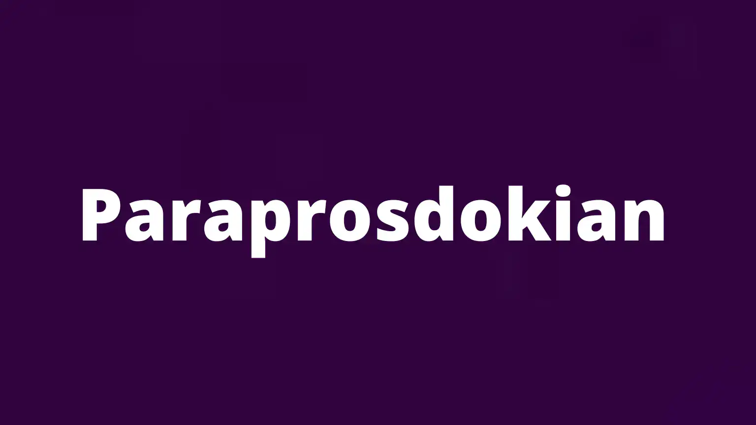 The word paraprosdokian and its meaning