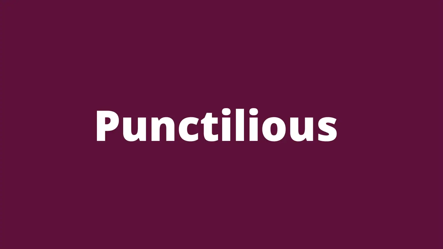 The word punctilious and its meaning