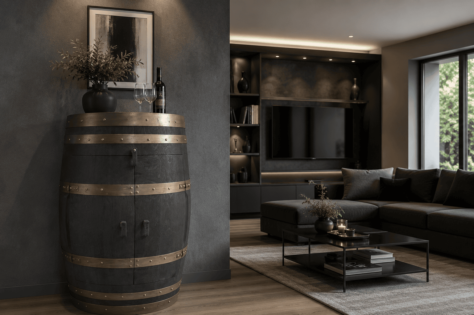 Tonneau Bar Gris Fonce
