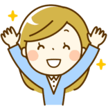 大喜びの女性