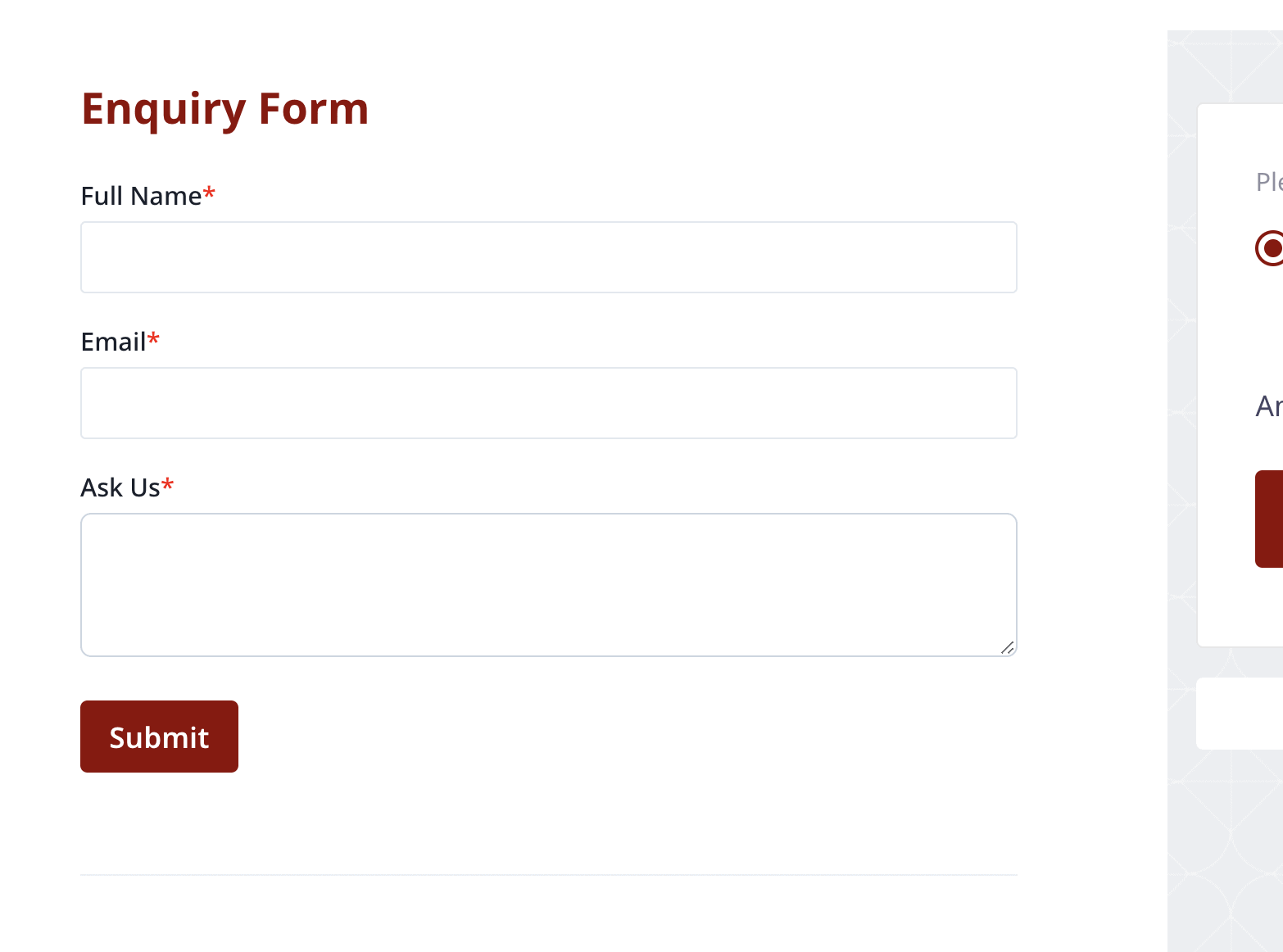 enquiry form