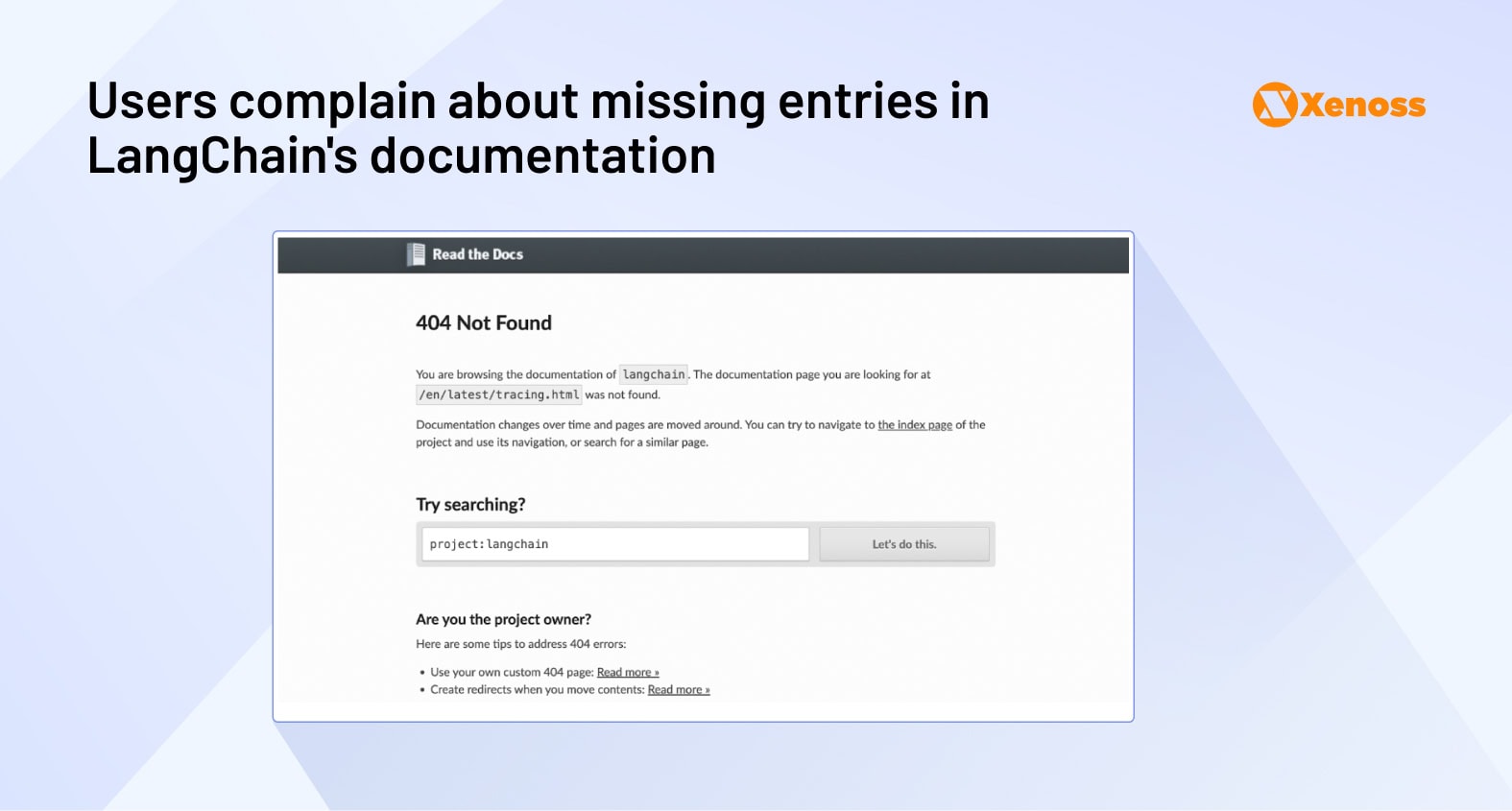 Users complain about missing entries in LangChain's documentation Users complain about missing entries in LangChain's documentation
