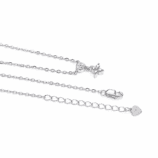 Silver Valenne Clover Choker clasp, adjustable extension chain and S925 jewellery tag