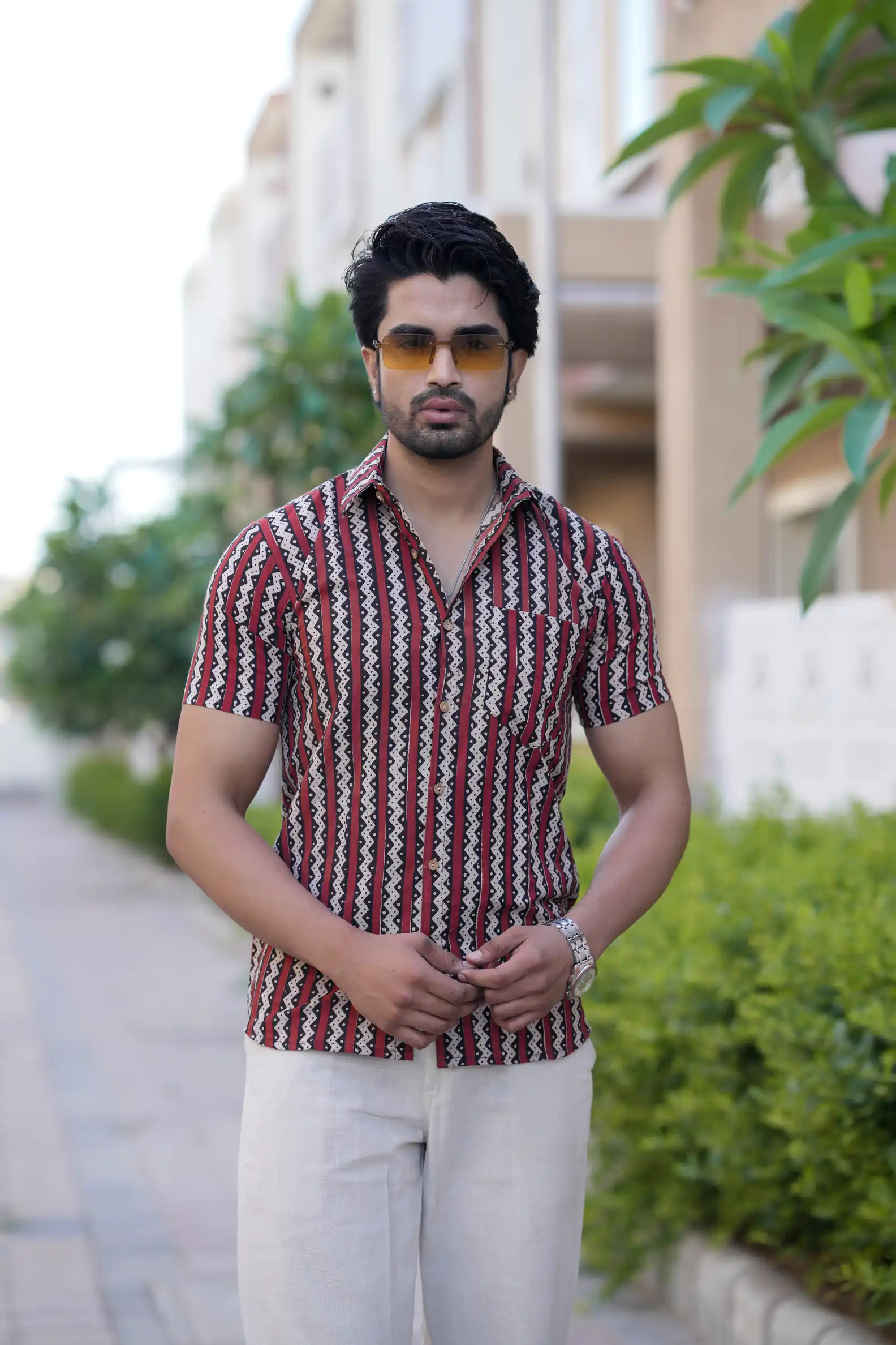 Padcha Bagru Block Print Cotton Half Sleeve Shirt