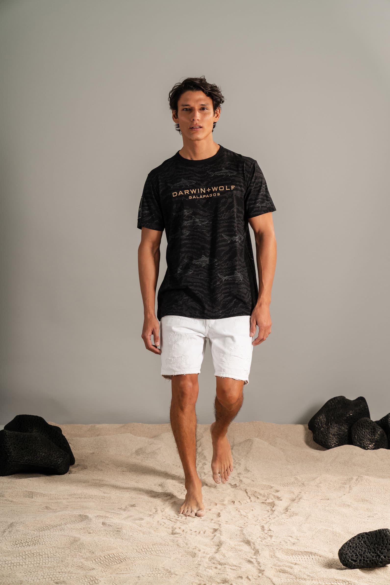 CAMISETA TIBURÓN TIGRE NEGRO