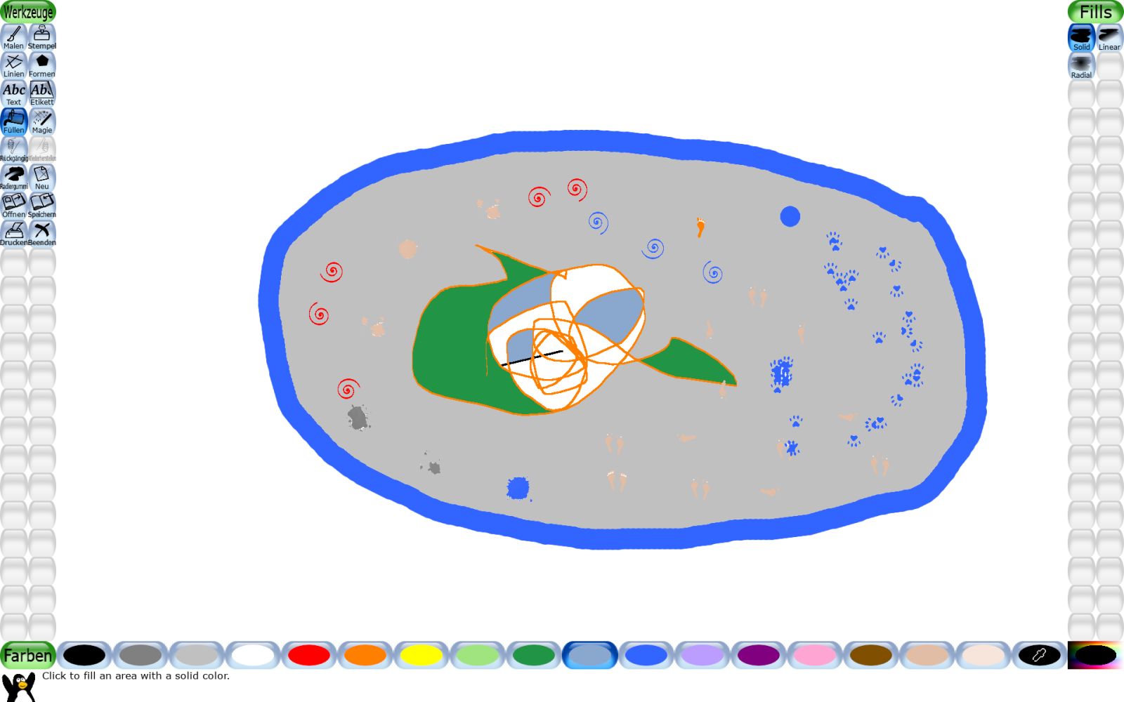 Tux Paint, das Malprogramm speziell für Kinder (Screenshot: DS)