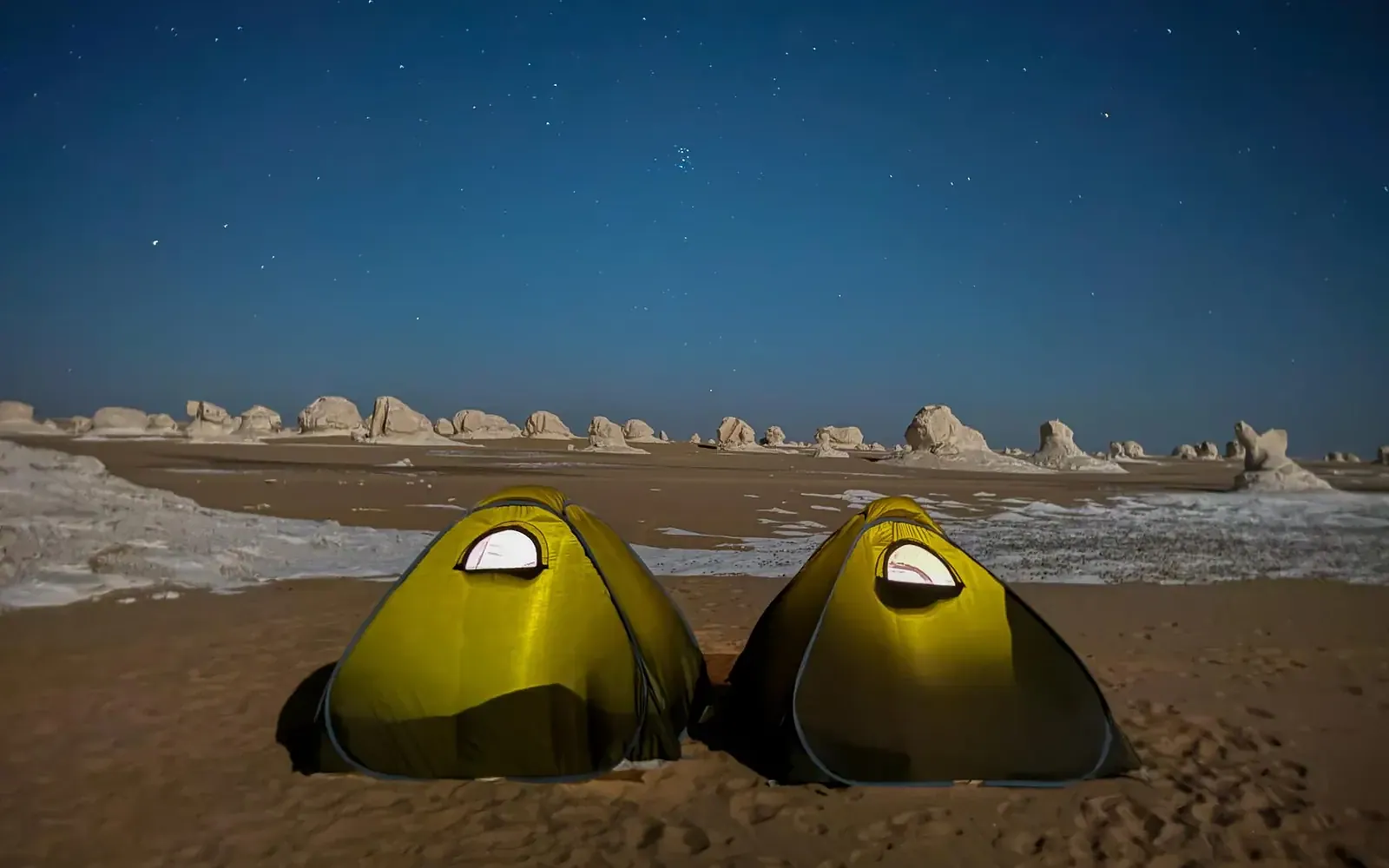 White Desert Egypt camping during private desert tour